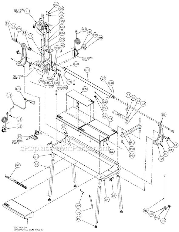 Page A Diagram and Parts List for MK-212  MK Diamond Tile Saw